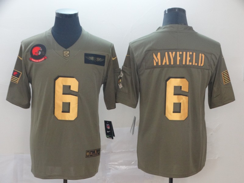 Men's Cleveland Browns Baker Mayfield Olive Limited Jersey